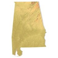 Alabama topographic map STL 3D terrain model