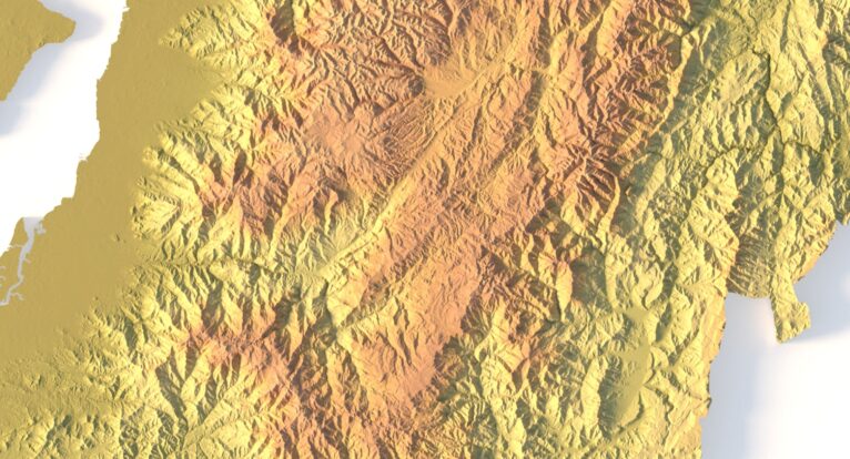 Close-up of the Andes in Ecuador’s STL model
