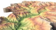 Andorra DEM-based 3D terrain map STL