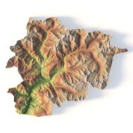 Andorra topographic map STL 3D terrain model