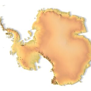 Antarctica topographic relief map in 3D printable STL format