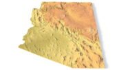 Detailed relief of Arizona terrain STL model