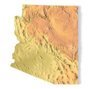 Arizona 3D terrain map STL for 3D printing