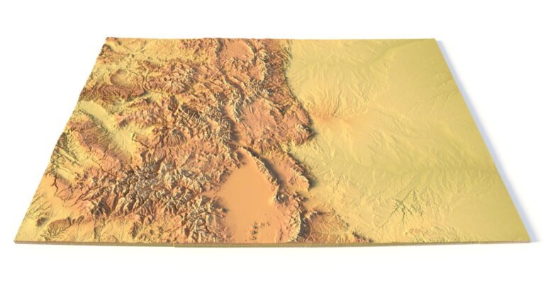 Detailed relief of Colorado terrain STL model