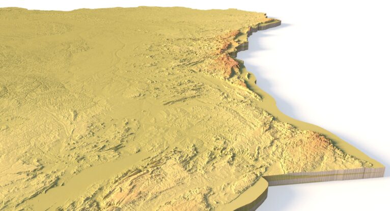 Detailed STL model of the Congo Basin rainforest