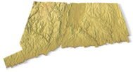 Detailed relief of Connecticut terrain STL model