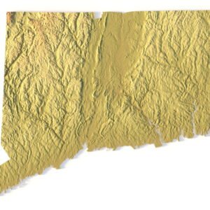 Connecticut 3D terrain map STL for 3D printing