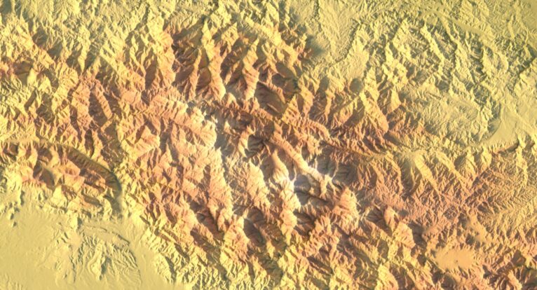 Detailed STL view of Dominican Republic’s mountain range