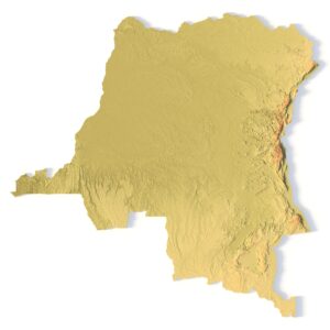 3D terrain model of the Democratic Republic of Congo, STL format
