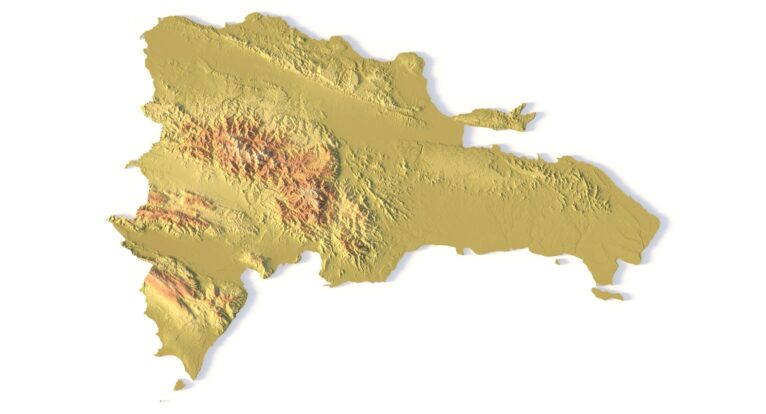 STL file of the Dominican Republic map for CNC and 3D printing