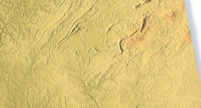 Detailed relief of Alabama terrain STL model