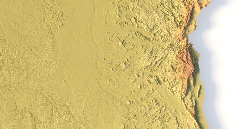 DEM-based 3D terrain of DRC in STL format