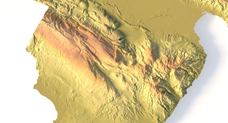 DEM-based 3D terrain of the Dominican Republic