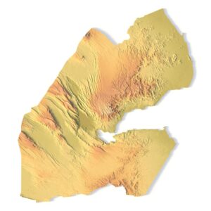 STL file of Djibouti map for CNC and 3D printing