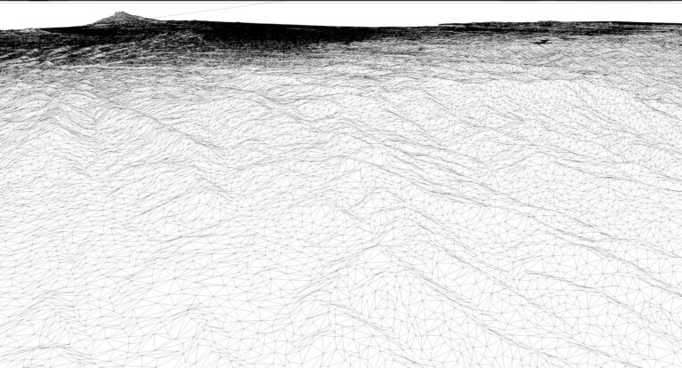 Wireframe view of the Djibouti STL terrain model