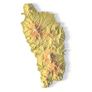 STL file of Dominica’s terrain for CNC and 3D printing
