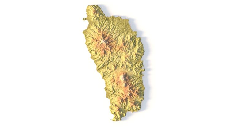 STL file of Dominica’s terrain for CNC and 3D printing