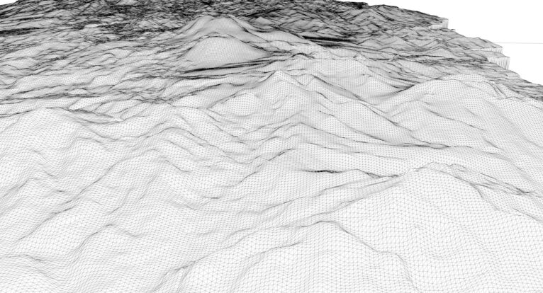 Wireframe view of Dominica’s 3D-printable topography