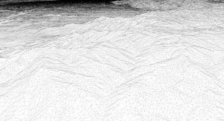 Wireframe view of the Ecuador STL terrain model