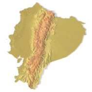 3D terrain model of Ecuador in STL format, front view