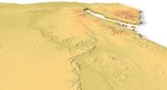 Side view showing elevation changes in Egypt’s terrain