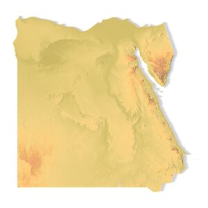 3D terrain model of Egypt showing Nile Valley and deserts