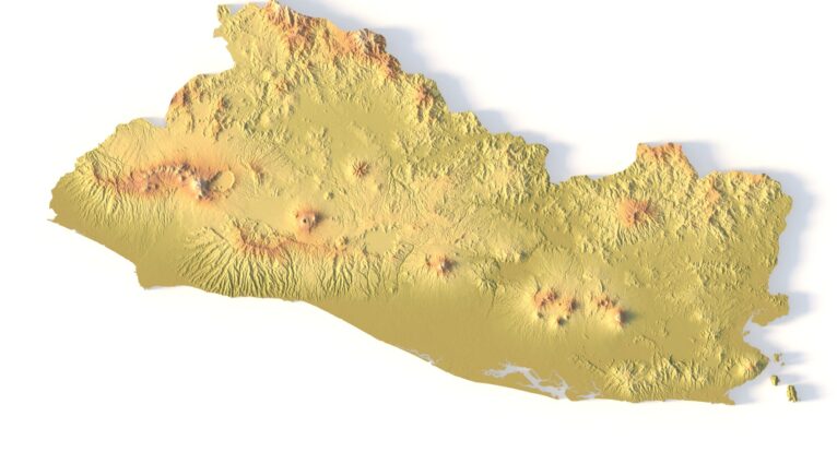 STL file of El Salvador map for CNC and 3D printing
