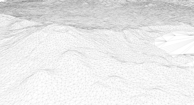 Wireframe view of the El Salvador STL terrain model