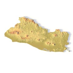 3D terrain model of El Salvador in STL format, front view