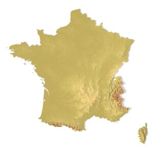STL file of France’s topography for CNC and 3D printers