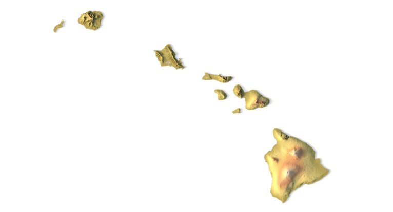 Hawaii Map STL File for CNC & 3D Printers