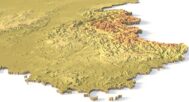 Side view of France’s elevation model in STL