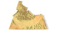 Detailed relief of Idaho terrain STL model