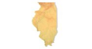 Illinois 3D terrain map STL for 3D printing