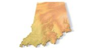 Detailed relief of Indiana terrain STL model