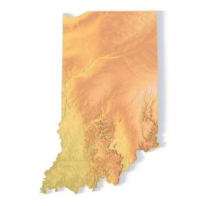 Indiana 3D terrain map STL for 3D printing