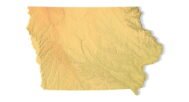 Iowa 3D terrain map STL for 3D printing