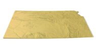 Detailed relief of Kansas terrain STL model