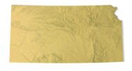 Kansas 3D terrain map STL for 3D printing