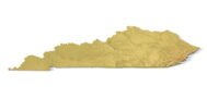 Detailed relief of Kentucky terrain STL model