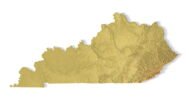 Kentucky 3D terrain map STL for 3D printing