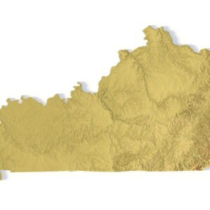 Kentucky 3D terrain map STL for 3D printing