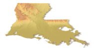 Detailed relief of Louisiana terrain STL model