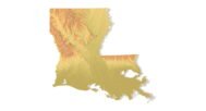 Louisiana 3D terrain map STL for 3D printing