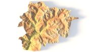 3D front view of Andorra terrain STL model
