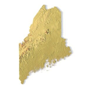 Maine 3D terrain map STL for 3D printing