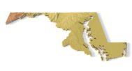 Detailed relief of Maryland terrain STL model
