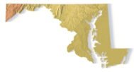 Maryland 3D terrain map STL for 3D printing