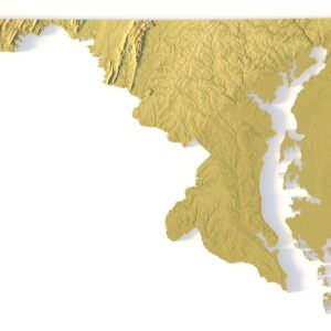 Maryland 3D terrain map STL for 3D printing