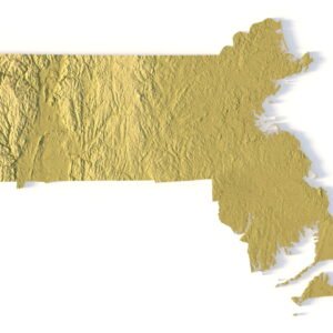Massachusetts 3D terrain map STL for 3D printing